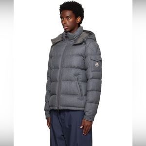 Moncler Gray Montgenevre Wool down jacket (size:2)